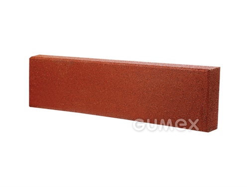Elastický obrubník ELASTON-ELTEC, hrúbka 30mm, šírka 250mm, dĺžka 1000mm, recyklovaná guma, PU pojivo, červenohnedá